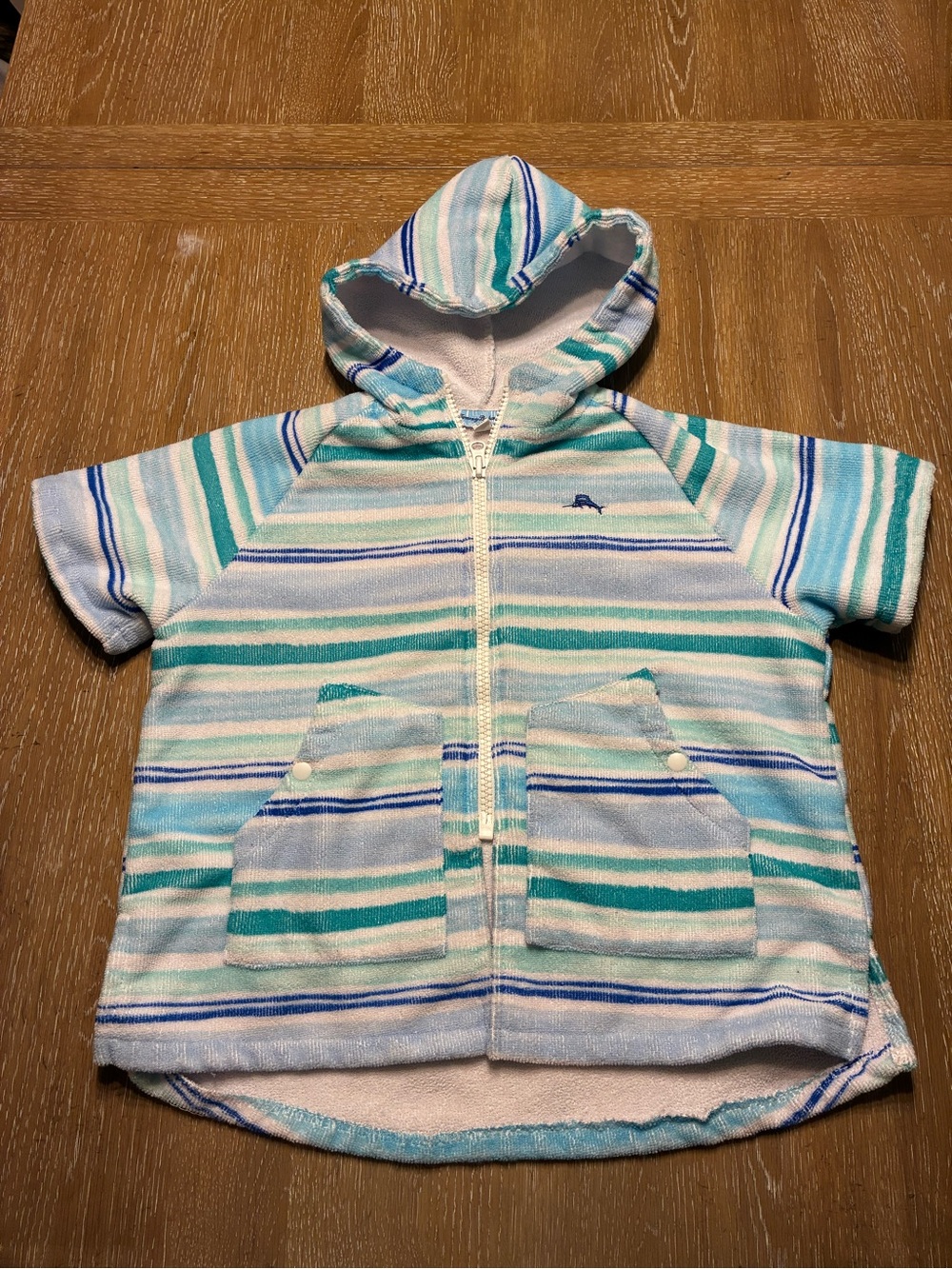 Tommy Bahama Toddler  Striped Hooded Zip-Up Swim Cover